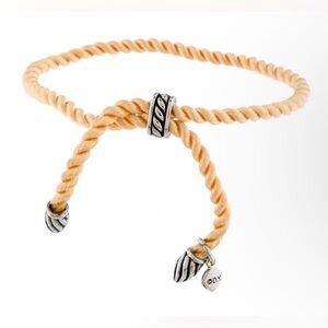 David Yurman NWOT Peach Silk and Sterling Silver Adjustable Bracelet